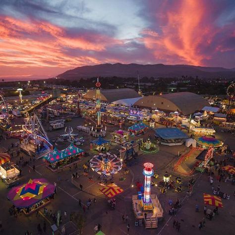 Sunset over Ventura County's fair grounds. Ventura County California, Ventura Beach, Central Coast California, Ventura California, Beautiful Scenes, Jesus Wallpaper, Ventura County, Central California, Carnival Themes