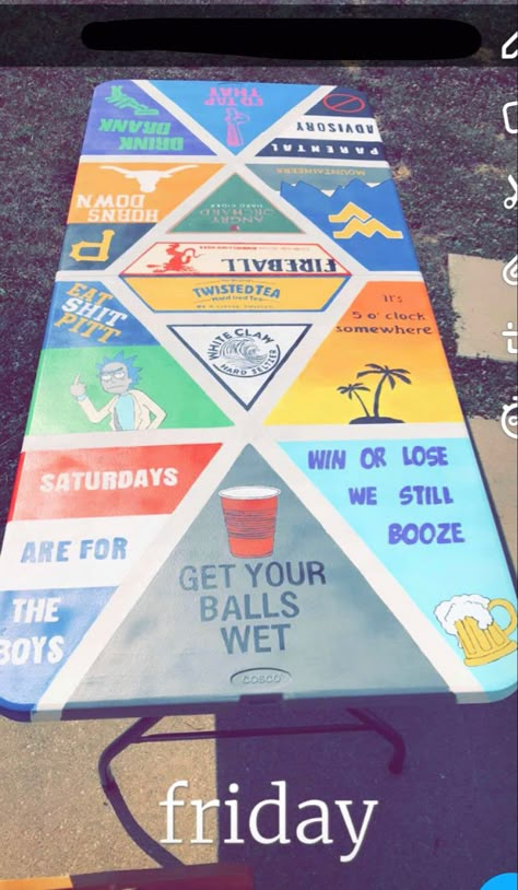 Pong Table Painted, Beer Pong Table Diy, Diy Beer Pong, Diy Beer Pong Table, Custom Beer Pong Tables, Beer Pong Table Designs, Formal Cooler Ideas, Beer Table, Drinking Games For Parties