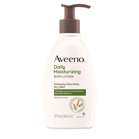 Amazon.com : Aveeno Daily Moisturizing Body Lotion with Soothing Prebiotic Oat, Gentle Lotion Nourishes Dry Skin With Moisture, Paraben-, Dye- & Fragrance-Free, Non-Greasy & Non-Comedogenic, 12 fl. Oz : Facial Moisturizers : Beauty & Personal Care Moisturizer Body Lotion, Good Makeup Products, Aveeno Lotion, Aveeno Daily Moisturizing Lotion, Body Lotion For Dry Skin, School Emergency Kit, Survival Skills Emergency Preparedness, Unscented Lotion, Luxury Things