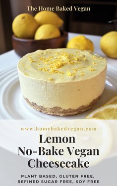 Cheesecake Decorating, Lemon Vegan, Mediterranean Desserts, Vegan Cheesecake Recipe, Vegan Baking Recipes, Raw Vegan Desserts, Cheesecake Dessert, Vegan Cake Recipes, Punk Poster