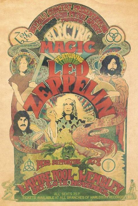 Led Zeppelin Concert, Led Zeppelin Poster, Led Zeppelin Live, Poster Rock, Vintage Concert Posters, Band Poster, John Bonham, Rock Vintage, Led Zep