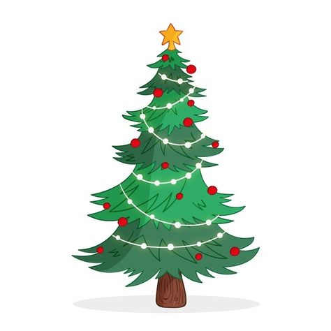 Christmas tree concept | Free Vector #Freepik #freevector #christmas #christmas-tree #tree #winter 2d Christmas Tree, Flat Christmas Tree, Realistic Christmas Trees, Christmas Tree Images, Christmas Tree Collection, Christmas Tree Background, Merry Christmas Background, Christmas Typography, Watercolor Christmas Tree