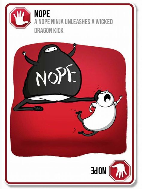 The Nope Ninja! Exploding Kittens Card Game, Kitten Pics, Date Night Games, Game Card Design, Night Games, Team Ideas, Exploding Kittens, Wings Of Fire Dragons, Visual Narrative