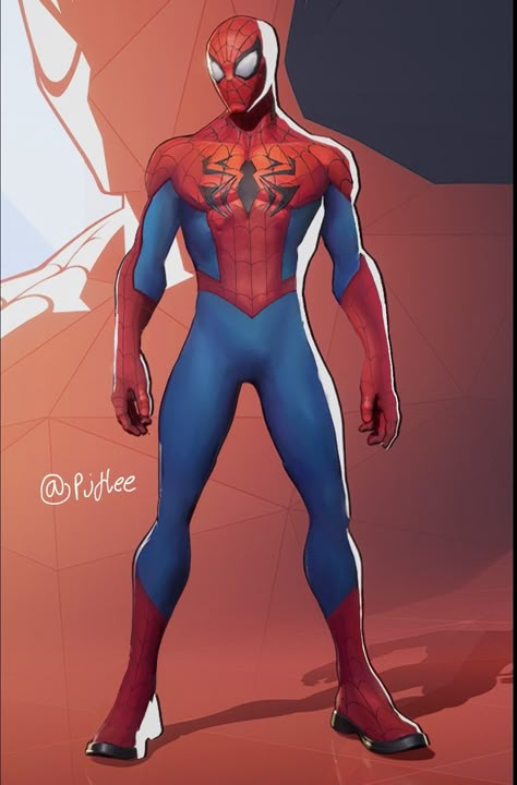 Spiderman Suit Design Concept, Custom Spiderman Suit Design, Spider Man Concept Art, Spider Man Redesign Suit, Spiderman Redesign, Spider Man Redesign, Spider Man Suit Concept Art, Spiderman Prototype Suit, Spider Man Concept Art Suit