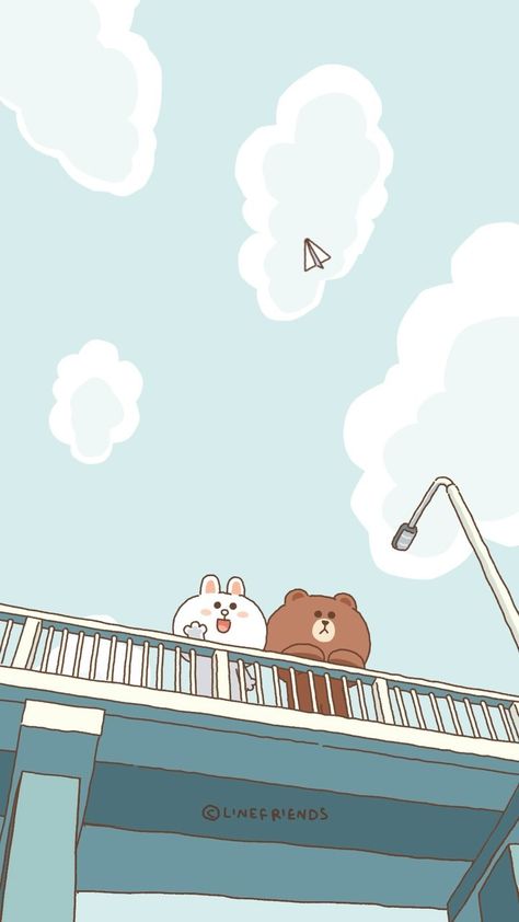 LINE FRIENDS STORY | ☁️✈️☁️ | Instagram Cony Line Friends, Friends Story Instagram, Cute Brown Wallpaper, Line Friends Wallpaper, Cony Brown, Friends Graphic, Happy Bunny, Ayat Quran, Friends Wallpaper