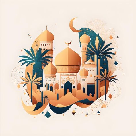 Ramadan Kareem greeting. Eid al-Fitr. Hari Raya card. Muslim holiday stock photography Hari Raya Card, Raya Card, Greeting Eid, Islamic Posters, Eid Al Fitr, Hari Raya, Vector Shapes, Card Illustration, Ramadan Kareem