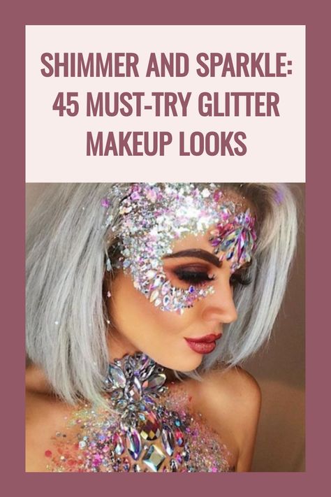 Glitter Makeup Looks Gold Glitter Makeup, Glitter Makeup Looks, Shimmery Eyeshadow, Eyeshadow Base, Enhance Your Beauty, Winged Eyeliner, Glitter Makeup, Purple Glitter, Glam Fashion