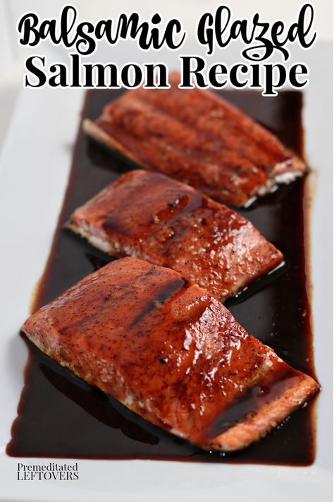 This is an easy Balsamic Glazed Salmon recipe. The honey balsamic glaze serves both as a marinade and a sauce over the baked salmon. Salmon Marinade Baked, Quick Salmon Marinade, Balsamic Glaze Recipe, Balsamic Glazed Salmon, Salmon With Balsamic Glaze, Honey Balsamic Salmon, Salmon Balsamic Glaze, Salmon Marinade Recipes, Sockeye Salmon Recipes