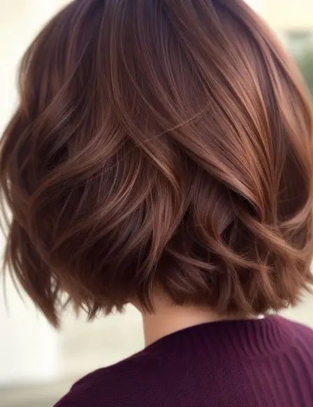 Winter Brunette Hair Color Short, 2023 Brunette Hair Trends For Women, Hair Colour Ideas For Brunettes Short, Short Hair Color Asian, Reddish Brown Hair Light, Short Hair Colour Ideas 2023, Bob Hair Colour Ideas, Short Hair Colour Ideas For Brown Skin, Reddish Brown Hair Short