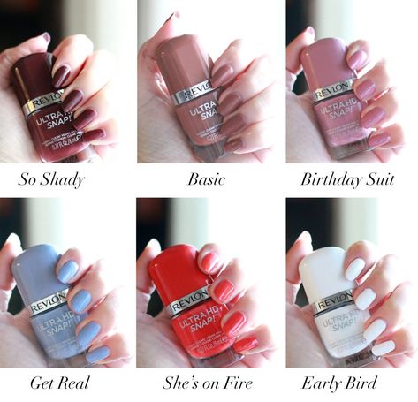 In a snap! Revlon Ultra HD! Snap nail polishes Revlon Ultra Hd Snap Nail Polish, Best Nail Polish Brands, Revlon Nail Polish, Nail Polish Colors Summer, Paris Nails, Nail Polish Swatches, Summer Nail Polish, Nail Polish Colors Fall, New Nail Polish