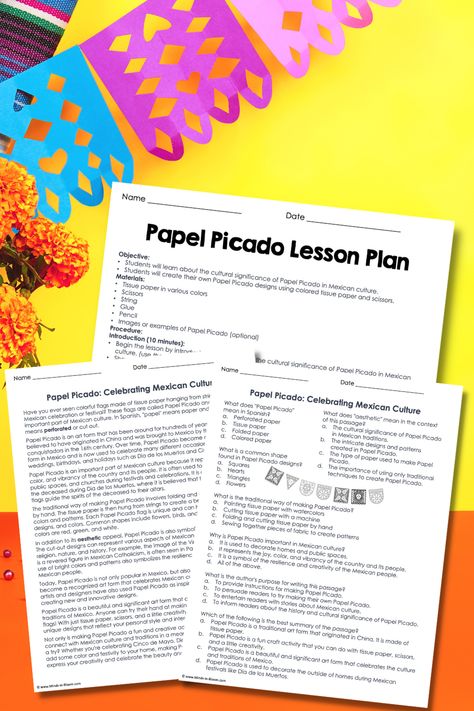 Papel Picado Art Lesson, Paper Picado, Mexico Day Of The Dead, 5th Grade Classroom, Elementary Art Projects, Hispanic Heritage Month, Cultural Activities, Hispanic Heritage, Heritage Month