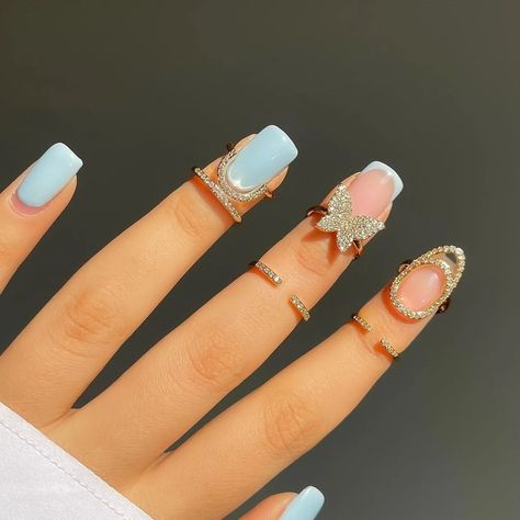 Fashion Women's Crystal Nail Cover Ring Luxury Zircon Manicure Fingertips Joint Fake Nail Rings For Women Party Jewelry Gifts - 27 silver -  #cover #Crystal #Fake #Fashion #Fingertips #Gifts #jewelry #Joint #Luxury #manicure #Nail #Party #Ring #Rings #Silver #Women #Womens #Zircon Nail Cover, Nail Rings, Women Korean Fashion, Ring Luxury, Fashion Minimalist, Gothic Metal, Nail Ring, Butterfly Nail, Trendy Ring