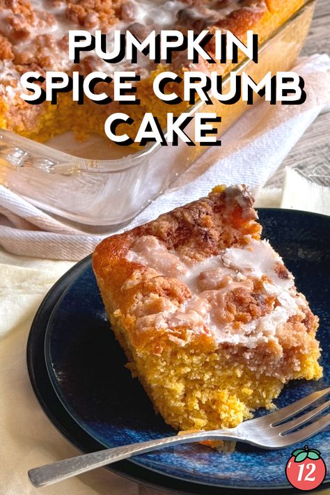 Pumpkin Spice Crumb Cake | 12 Tomatoes Pumpkin Spice Crumble Cake, Pumpkin Spice Crumb Cake 12 Tomatoes, Pumpkin Spice Crumb Cake, Pumpkin Cake With Box Cake, Deserts Recipes, Crumb Cake Recipe, 12 Tomatoes Recipes, Birthday Cake Decorating Ideas, Pumpkin Cake Recipes