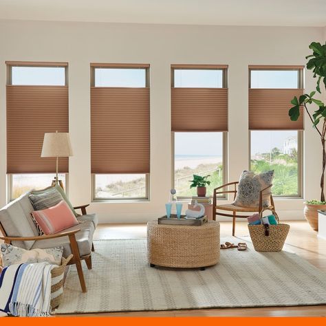 When considering blinds for your home, look no further than The Home Depot. Choose from a variety of materials including blinds, curtains, shades and more to find the perfect fit for any room in your house. Tap now to shop. Skylight Shade, Blinds Curtains, Cellular Shades, Bamboo Shades, Custom Windows, Window Shades, New Home Designs, Shades Blinds, Window Treatments