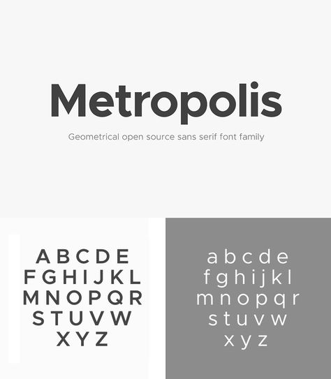 Metropolis - A free modern, geometric typeface Geometric Typeface, Font Trends, Masculine Font, Popular Sans Serif Fonts, Modern Fonts Free, Geometric Font, Free Typeface, Minimalist Font, Modern Sans Serif Fonts