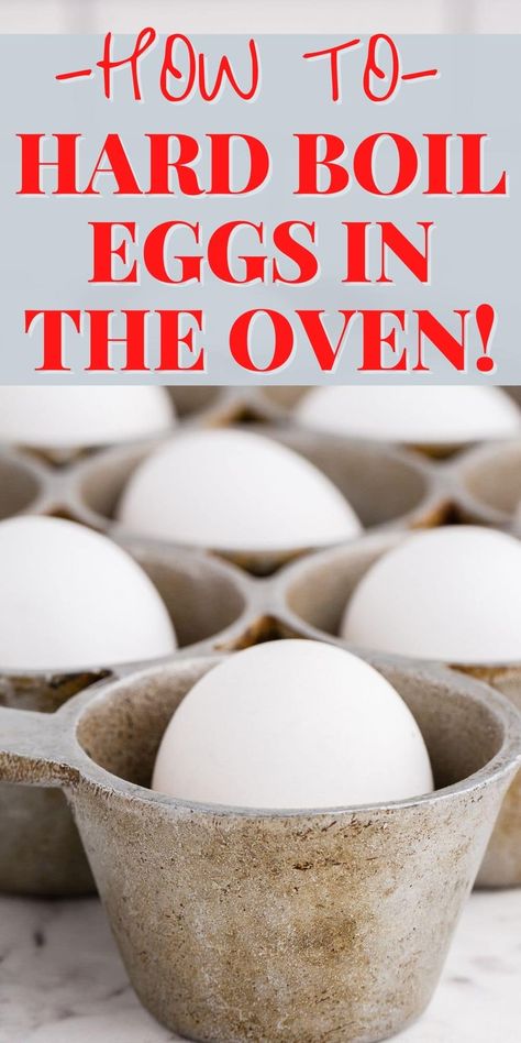 Learn how to make perfectly hard boiled eggs in the oven using a 12-cup muffin tin! This method is hassle free, it's easy, just set it and forget it! Plus, learn all the tips to peel your hard-boiled eggs! Runny Boiled Egg, Oven Boiled Eggs, Boiled Eggs In The Oven, Salads Side Dishes, Eggs In The Oven, Peeling Boiled Eggs, Making Hard Boiled Eggs, Perfect Hard Boiled Eggs, Egg Salad Sandwiches