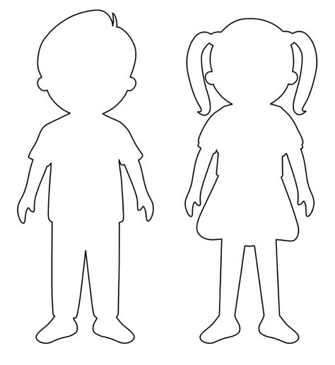 Person Cutout Template, Person Outline Templates, Printable People Figures, Person Outline Templates Free Printable, People Template Free Printable, Paper People Template, Doll Template Printables, Paper Dolls Printable Templates Cut Outs, Free Printable Paper Dolls Templates