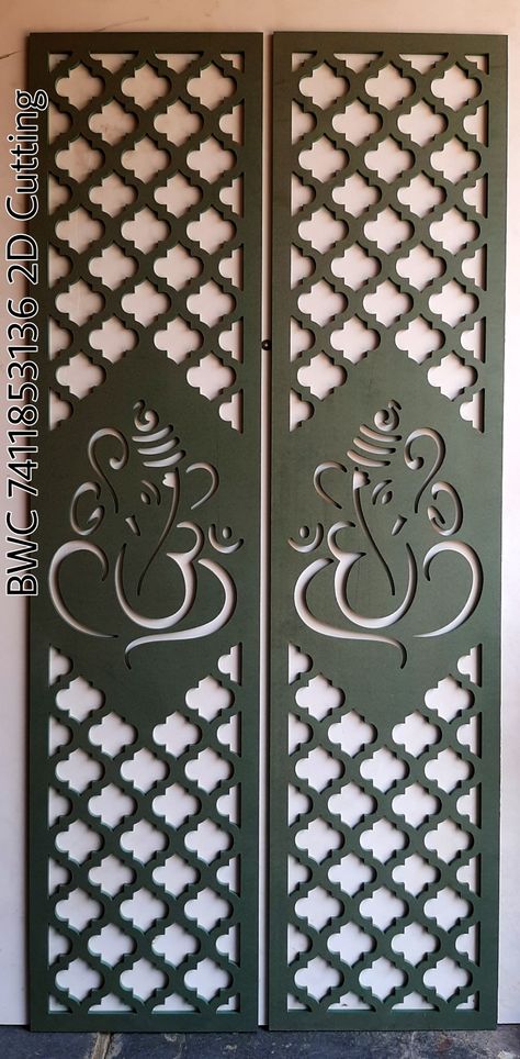 Cnc Jali Design For Pooja Room Door, Mdf Jali Design For Mandir Partition, Mdf Pooja Room Doors, Jalli Design For Mandir, Mdf Jaali Design Mandir, Puja Room Door Design Cnc, Puja Mandir Door Designs, Pooja Cnc Door Design, Mdf Jali Design For Mandir Door