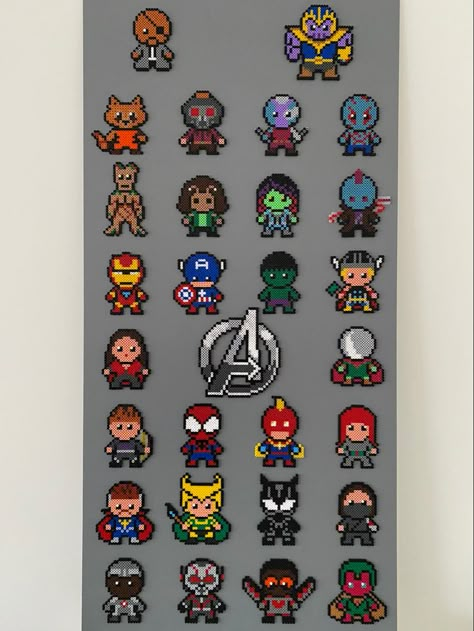 Perler Beads Avengers, Marvel Avengers Pixel Art, Marvel Beads Pattern, Perler Bead Patterns Marvel, Perler Beads Marvel, Avengers Perler Beads, Marvel Perler Bead Patterns, Marvel Perler Beads, Avengers Pixel Art