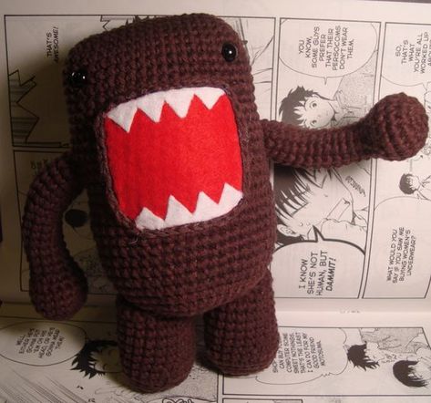 Domo-Kun (Larger) Amigurumi Crochet Pattern Hobby Corner, Crochet Characters, Domo Kun, Stuff Toys, Free Amigurumi Crochet Patterns, Crochet Cross, Quick Crochet, Knitted Dolls, Crochet Videos