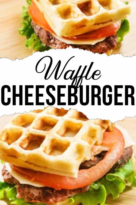 Waffle Burger Recipes, Waffle Burgers, Waffle Burger, Breakfast Burgers, Mini Waffle Recipe, Waffle Biscuits, Biscuit Dough Recipes, Waffle Iron Recipes, State Fair Food