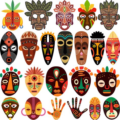 African Masks For Kids, Africa Geography, Mask Silhouette, African Masks Art, Ancient Mask, Mask Png, Afrofuturism Art, Art Stand, African Mask