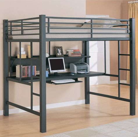 Murphy Bed Ideas Diy, Modern Bunk Beds For Girls Room, Bunk Bed Designs For Teens, Uk Bedroom, Murphy Bed Ideas, Desk Ikea, Ikea Uk, Metal Loft Bed, Murphy Bed Ikea