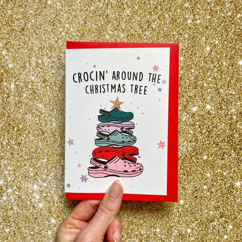 Christmas Card For Girlfriend, Card For Girlfriend, Punny Cards, Christmas Tree Card, Free Postcards, Paint Parties, Birthday Gift Cards, Christmas Tree Cards, Print Ideas