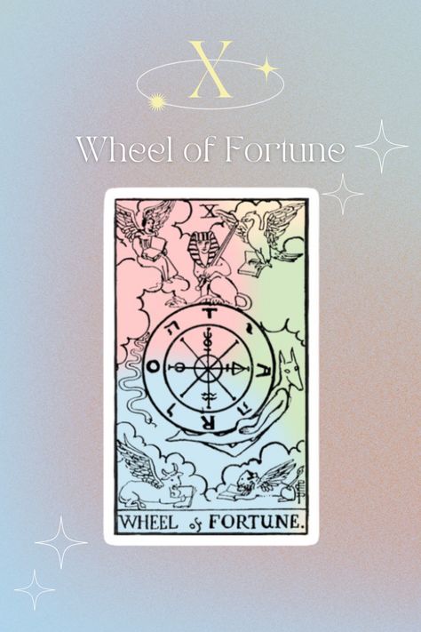 The Wheel Of Fortune Tarot, Fortune Tarot Card, Tarot Cards Major Arcana, Wheel Of Fortune Tarot, Fortune Telling, Wheel Of Fortune, Major Arcana, Vintage Poster Art, Vintage Poster