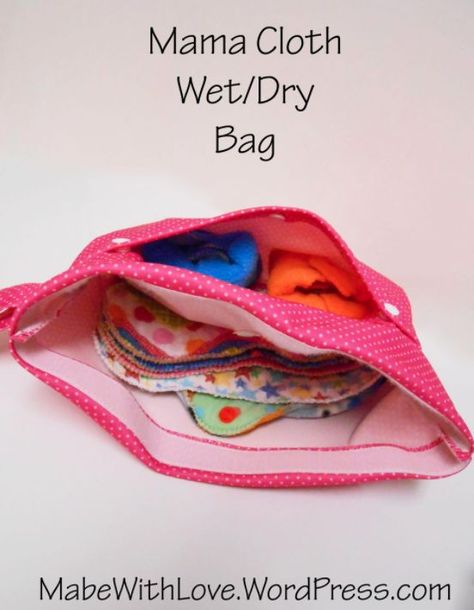 Free Sewing Pattern: Wet/Dry Bag for Cloth Pads Diy Cloth Pads, Sewing Tutorials Bags, Diy Tricot, Wet Bags, Cloth Menstrual Pad, Wet Dry Bag, Mama Cloth, Sew Ins, Beginner Sewing