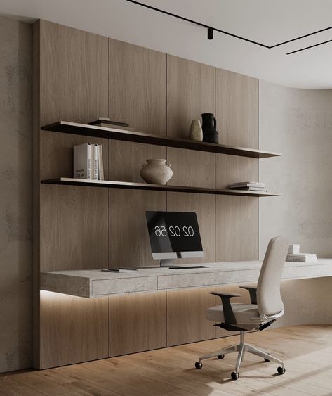 Contemporary Study Room, Studying Desk, Beige Interiors, Cozy Contemporary Home, Contemporary Study, Cozy Contemporary, Desk Wall, Beige Interior, Master Room