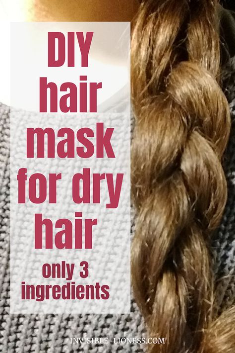 Looking for a remedy for dry hair? Look no further! This DIY hair mask needs only 3 ingredients, is mixed up in seconds and makes your hair soft and shiny. Remedy For Dry Hair, Dry Hair Products, Dry Hair Mask, Overnight Hair Mask, Hair Mask For Dry Hair, Mask For Dry Hair, Hair Ingredients, Diy Hair Mask For Dry Hair, Homemade Hair Mask