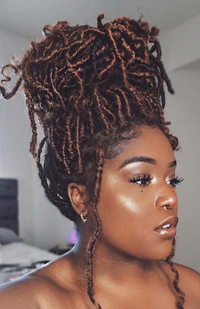 Goddess Locs Faux Locs Crochet Hair Ombre Color Braiding Hair Curly Ends Crochet Synthetic Braids Hair Extensions (18 Inch) Faux Locs Styles, Goddess Faux Locs, Megan Good, Bohemian Locs, Faux Locs Crochet, Crochet Faux Locs, Locs Crochet, Marley Hair, Faux Locs Hairstyles