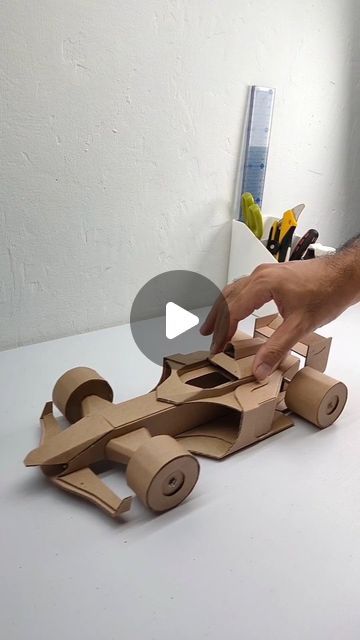 KRAF Studio | Cardboard Crafts on Instagram: "F1 car made out of cardboard. I have fixed and updated the old design. So lets just say this one is MARK 2. It has more curved edges and sharper front. Ler me know what you think 🙂." Race Car Craft, Cardboard Projects, Cardboard Car, Diy Wall Decor For Bedroom, Red Bull F1, F1 Car, Car Craft, Old Design, Mark 2