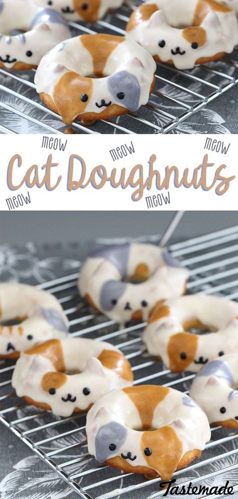 Cat Themed Pastries, Cat Dessert Ideas, Cat Cafe Food, Cat Pastries, Cat Desserts, Cat Bakery, Cat Baking, Cat Cakes, Pet Cafe