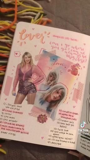 taylor swift journal art [Video] | Music journal, Bullet journal lettering ideas, Taylor swift lyrics Taylor Swift Sketchbook Page, Journal Lettering Ideas, Taylor Swift Journal, Bullet Journal Lettering, Lover Journal, Taylor Swift Book, Scrapbook Inspo, Journal Lettering, Music Journal