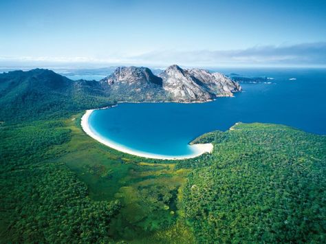 WineglassBay Beach Week, Australia Trip, Hobart Tasmania, Tasmania Australia, Mountain Ranges, Beaches In The World, Travel Australia, Hobart, Aerial Photography