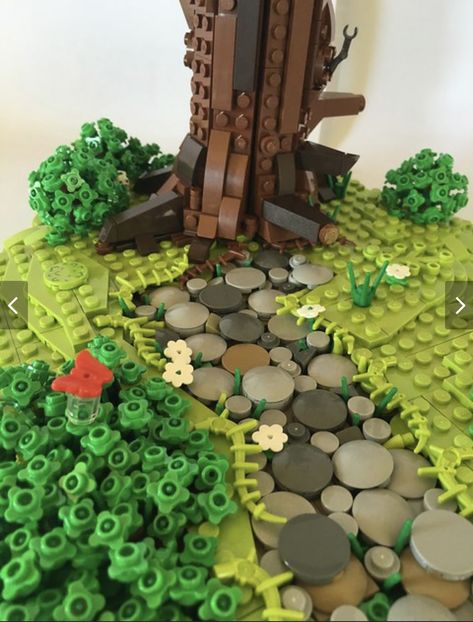 Lego Texture, Lego Jungle, Lego Garden, Lego Landscape, Lego Plants, Lego Tree, Lego Village, Lego Inspiration, Lego Display