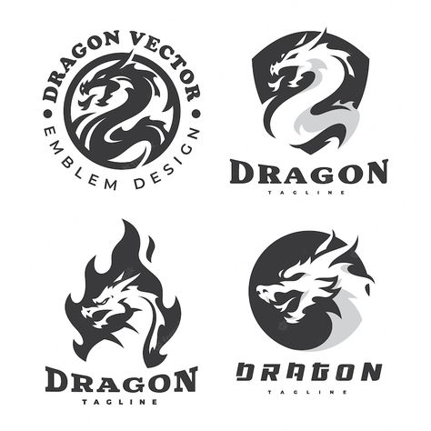 Dragon Emblem, Dragon Vector, Dragon Mascot, Logo Dragon, Dragon Tattoo Art, Dragon Logo, Mascot Logo Design, Draw Logo, Logo Football