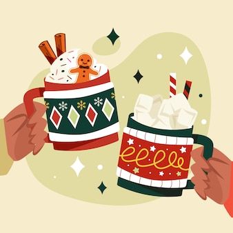 Hot Chocolate Illustration, Chocolate Illustration, Cat Images, Fairy Illustration, Christmas Hot Chocolate, Chocolate Design, Chocolate Brands, Christmas Fairy, Christmas Banners