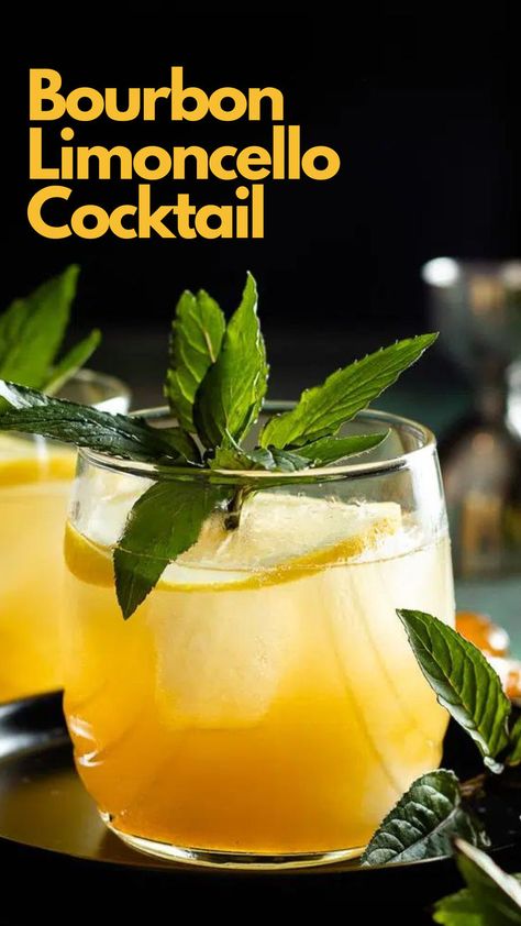 Bourbon Limoncello Cocktail Cocktail With Bourbon, Limoncello Cocktail, Limoncello Spritz, Limoncello Cocktails, Best Mixed Drinks, Bourbon Cocktail Recipe, Peach Preserves, Fall Cocktails Recipes, Bourbon Drinks