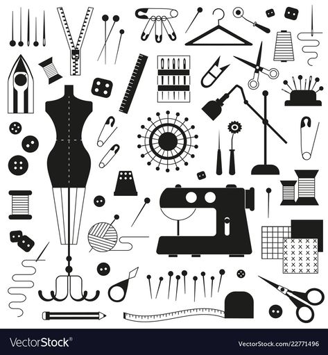 Tailor Equipment, Geometrical Prints, Sewing Mannequin, Sewing Clipart, Spool Of Thread, Comics Style, Thread Needle, Tie Dye Fashion, Decorative Ideas