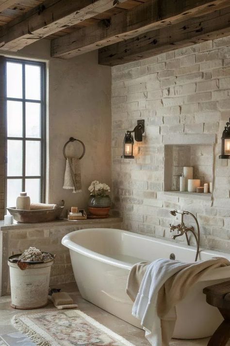 English Countryside Bathroom, Brown And White Farmhouse, Cozy Cottage Aesthetic, Hygge Bathroom, Farmhouse Mood Board, English Cottage Bathroom, Homestead Home, 1920 Home, Country Home Style