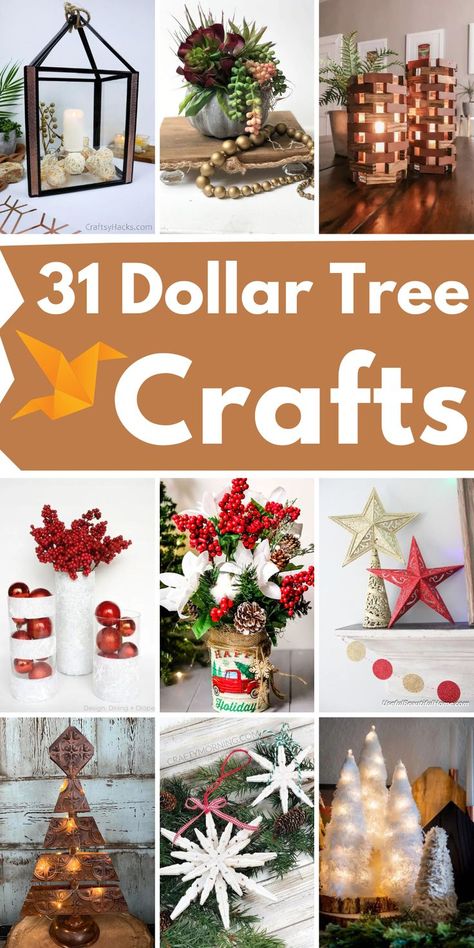 Looking for some fun, yet cheap Dollar Tree Crafts? Here are 31 amazing DIY Dollar Tree Crafts that will save you a ton of money while sprucing up your home for every season and holiday! Dollar Tree Funnel Set Christmas Tree, Dollar Tree Christmas Nomes, Dollar Tree Christian Crafts, Diy Dollar General Crafts, Dollar Tree Small Pallet Ideas, Cheap Christmas Crafts For Adults, 2024 Dollar Tree Crafts, Dollar Tree Crafts For Christmas, Dollar Tree Christmas Crafts Diy Videos