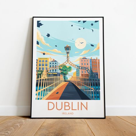 Dublin Poster, Dublin Travel, Ireland Dublin, Travel Artwork, Coastal Prints, National Park Posters, Paper Frame, A4 Poster, Etsy Personalized Gifts