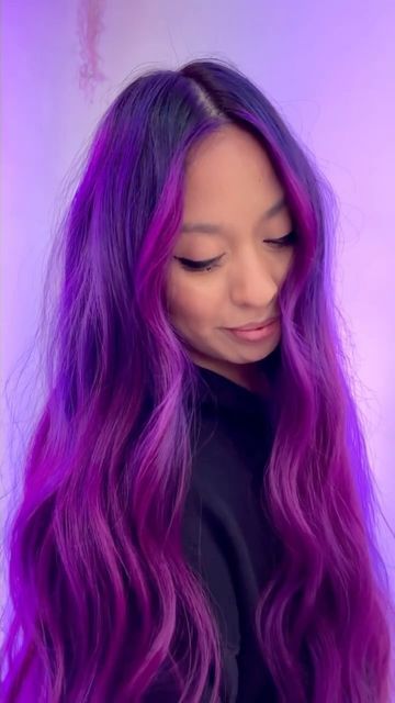 PRAVANA on Instagram: "roses are red 🌹 VIOLETS 💜 are this beautiful blend by @colorbycindylish using PRAVANA VIVIDS Black, Wild Orchid, Violet, and Purple Tourmaline. 😍 #pravana #pravanavivids #purplehair #purplebalayage #violethair #hairtransformation #hairtrendsof2024" Purple Tourmaline, Purple Balayage, Pravana Vivids, Instagram Roses, Violet Hair, Roses Are Red, Wild Orchid, Hair Transformation, Purple Hair