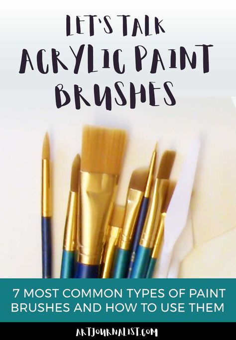 Learn the basics of the different types of acrylic paint brushes and how each brush is used in a variety of acrylic painting techniques. Birthday Art Ideas, Types Of Brushes, Painting Videos Tutorials, Brushes Paint, Art Projects For Teens, Acrylic Paint Brushes, Acrylic Painting Flowers, Acrylic Painting Lessons, Acrylic Brushes