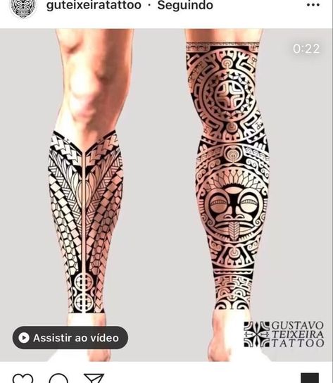 Leg Tattoo Men Maori, Maryar Tattoo, Polynesian Tattoo Designs Leg, Tattoo Maori Perna, Tattoo Pierna Hombre, Maori Tattoo Patterns, Polynesian Leg Tattoo, Geometric Tattoo Leg, Polynesian Tattoo Sleeve