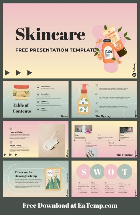 Skincare 13 Presentation Example, Green Skincare, Google Slides Theme, Aesthetic Template, Google Slides Themes, Template Google, Slides Template, Ppt Template, Presentation Template Free