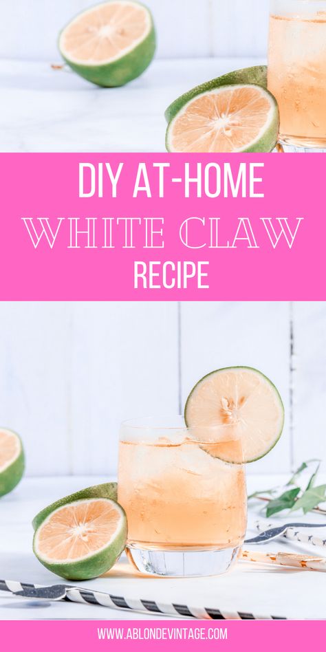 Love White Claw? Did you know with a few simple ingredients you can make your own White Claw at home? Super simple and delicious! Just in time for summer! #summercocktailrecipes #whiteclawrecipe #whiteclaw #whiteclawrecipes #summercocktails #cocktailrecipes #cocktailrecipe Whiteclaw Cocktails, Cocktails Made With Vodka, Winter Holiday Recipes, White Claw, Gin Drinks, Tequila Drinks, Summer Cocktail Recipes, Vintage Lifestyle, Cocktail Recipes Easy